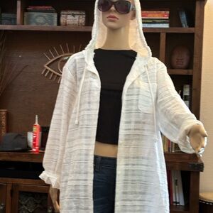 White Hooded Cardigan
